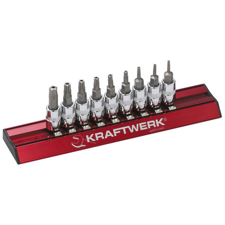 Kraftwerk PRO LINE MAGALU 1/4" Schraubendreher-Steckschlüsseleinsatz Innen TX,TORX, Set, TS8 - TS40, 9-tlg