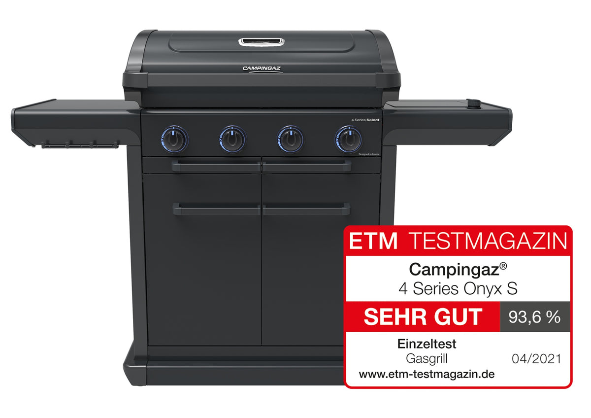 CAMPINGAZ Gasgrill 4 Series Onyx S mit 4 Blue Flame Power Brennern und Culinary Modular Basis