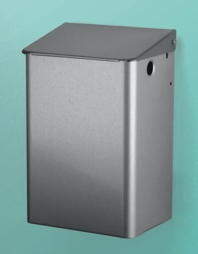 CWS Abfallbehälter Aluminium 6 l eloxiert – Wandhalter & selbstschließende Klappe