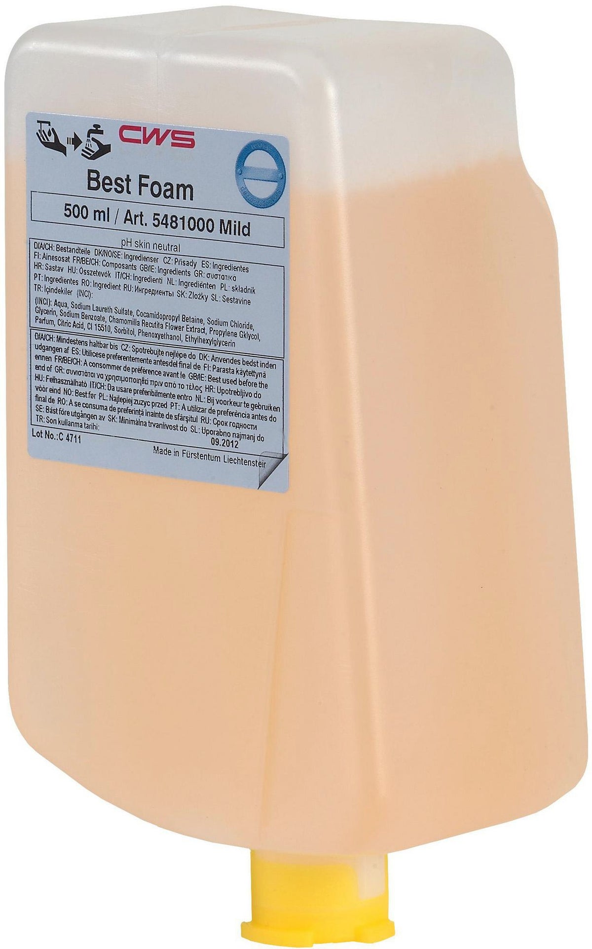 CWS BESTFOAM STANDARD 500 ml Seifenschaumkonzentrat – 12 Flaschen à 500 ml, Handreiniger für Best- und ParadiseLine