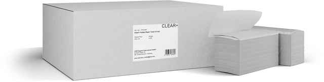 CWS Clear+ Faltpapier V-Falz 2-lagig, 4000 Blatt, weiß – Hygienepapier für Handtuchspender