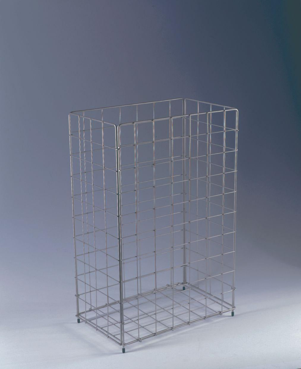 CWS Großraumpapierkorb 60 l Edelstahl-Geflecht, zusammenklappbar, 620 x 410 x 270 mm