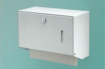 CWS Universal-Faltpapierhandtuchspender 250 aus eloxiertem Aluminium mit Zylinderschloss