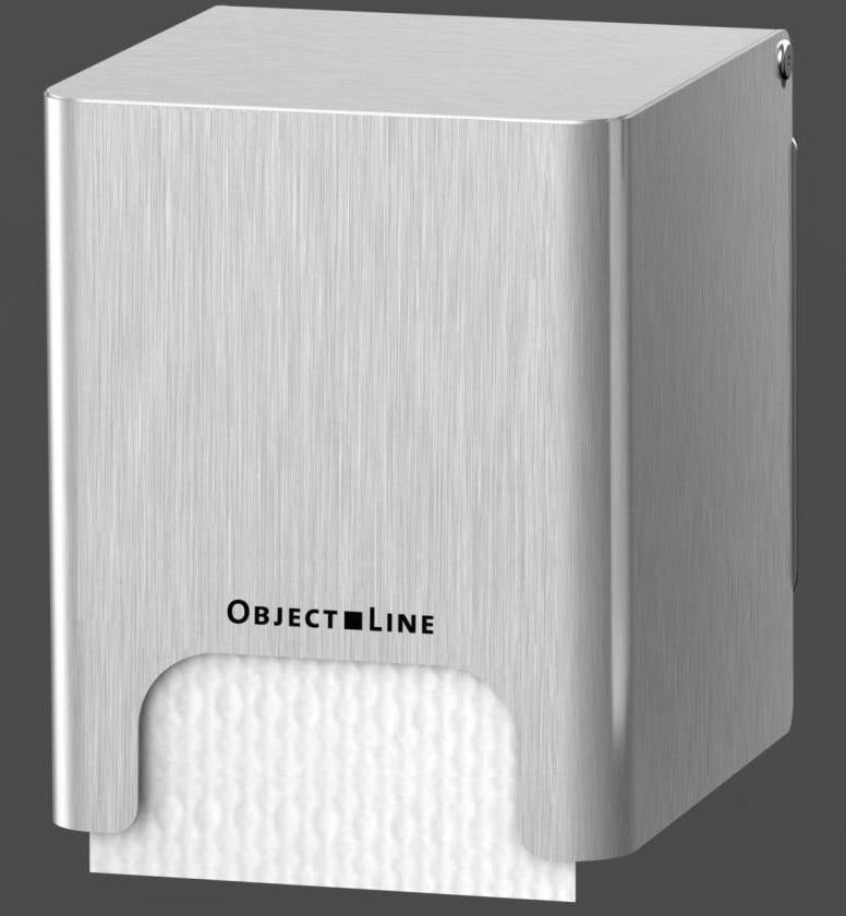 CWS ObjectLine Toilettenpapierspender Einzelrolle Edelstahl gebürstet mit Zylinderschloss