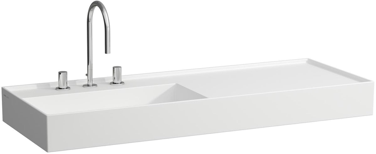 LAUFEN Waschtisch KARTELL LAUFEN 1200x460 mm Ablage rechts, 1 Hahnloch, ohne Überlauf, weiß
