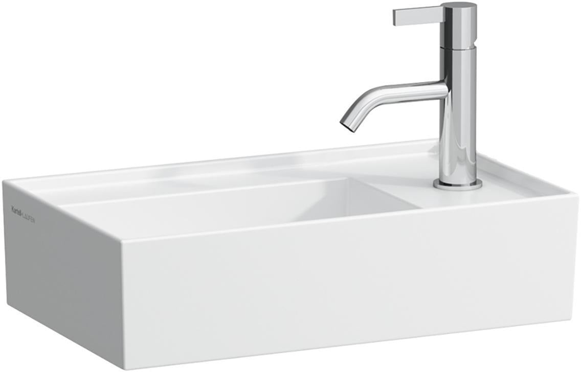 LAUFEN Handwaschbecken KARTELL 460x280mm Armaturenbank rechts, 1 Hahnloch, ohne Überlauf, weiß