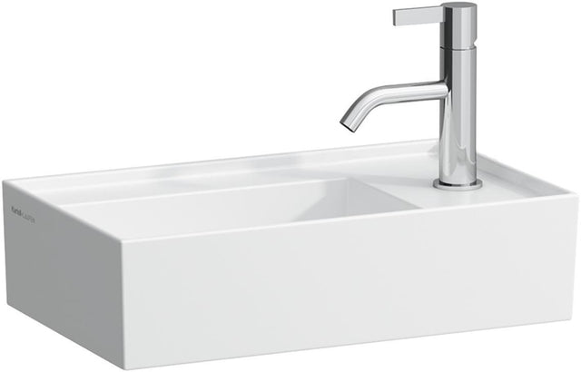 LAUFEN Handwaschbecken KARTELL 460x280mm Armaturenbank rechts, 1 Hahnloch, ohne Überlauf, weiß