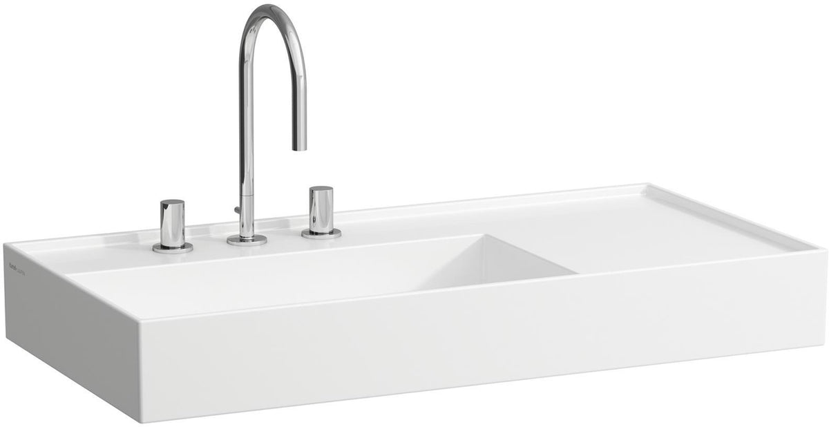 LAUFEN Waschtisch KARTELL 900x460mm Ablage rechts ohne Überlauf 1 Hahnloch weiß
