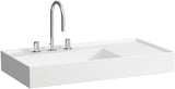 LAUFEN Waschtisch KARTELL 900x460mm Ablage rechts ohne Überlauf 1 Hahnloch weiß