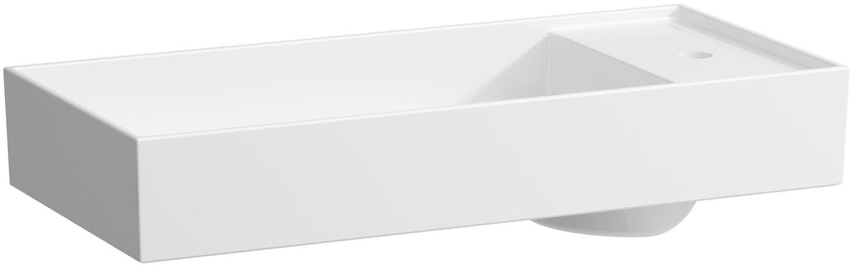 LAUFEN Waschtisch-Schale Kartell 750x350 mm mit Armaturenbank rechts, 1 Hahnloch, ohne Überlauf, weiß