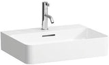 LAUFEN Aufsatzwaschtisch VAL 550x420mm mit Überlauf, 1 Hahnloch, weiß – Designer-Keramik von Konstantin Grcic