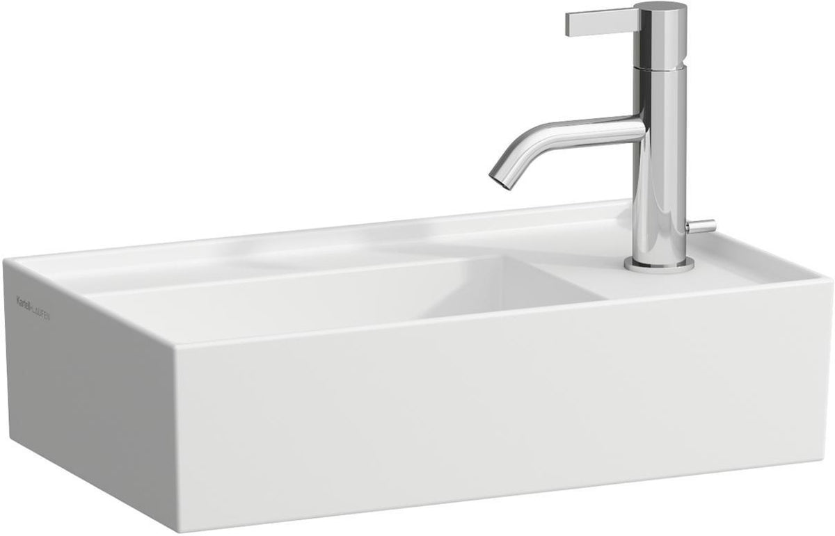 LAUFEN Handwaschbecken KARTELL 460x280mm Armaturenbank rechts, 1 Hahnloch, ohne Überlauf, weiß