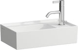 LAUFEN Handwaschbecken KARTELL 460x280mm Armaturenbank rechts, 1 Hahnloch, ohne Überlauf, weiß