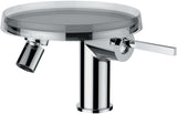 LAUFEN Einhand-Bidetmischer KARTELL LAUFEN mit Deko-Disc transparent und Ablaufventil chrom