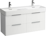 LAUFEN Waschtischunterbau VAL BASE 1180 mm weiß matt – 4 Schubladen mit Griffleiste