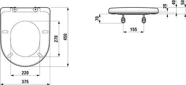 LAUFEN PRO WC-Sitz mit Deckel, weiß, rund, abnehmbar – Universal Passform