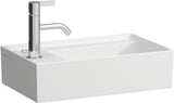 LAUFEN Handwaschbecken KARTELL 460x280 mm Armaturenbank links, 1 Hahnloch, ohne Überlauf, weiß