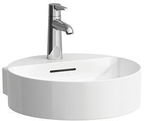 LAUFEN Aufsatzhandwaschbecken VAL 400x425mm weiß mit Überlauf und 1 Hahnloch
