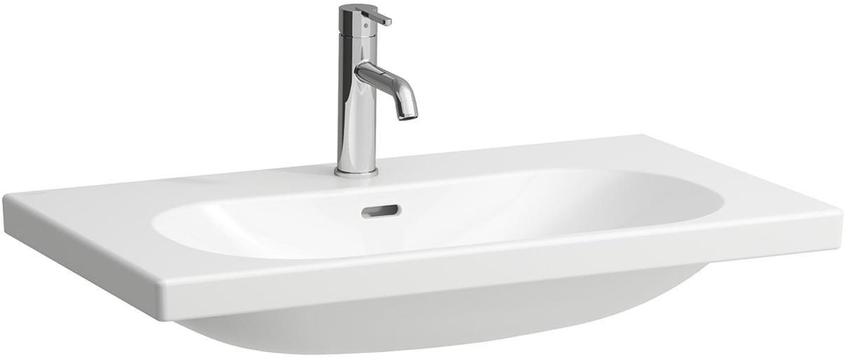 LAUFEN Aufsatzwaschtisch LUA 80x46 cm mit Überlauf, 1 Hahnloch, weiß