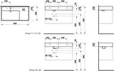 LAUFEN Waschtisch KARTELL 900x460mm Ablage rechts ohne Überlauf 1 Hahnloch weiß