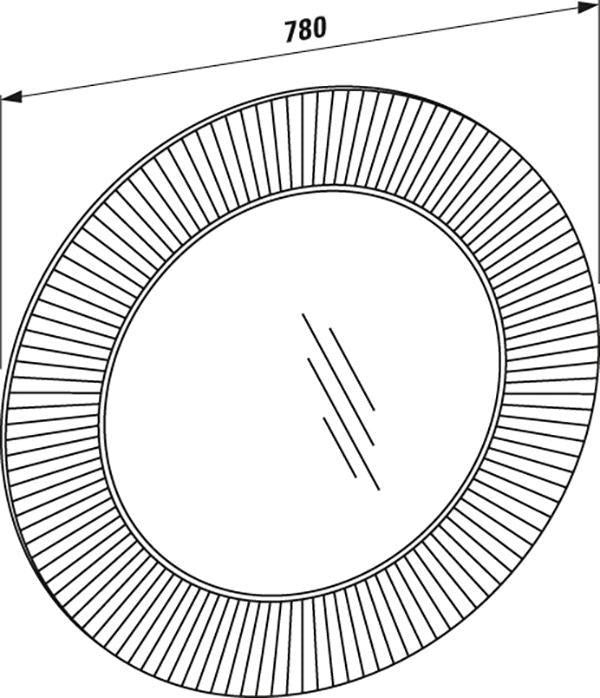 LAUFEN Spiegel KARTELL 780 x 780 mm mit indirekter LED-Beleuchtung in Bernstein