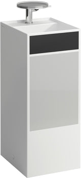 LAUFEN Waschtisch KARTELL freistehend 375x435x900 mm mit 3 Hahnlöchern, ohne Überlauf, Liniennetz grau
