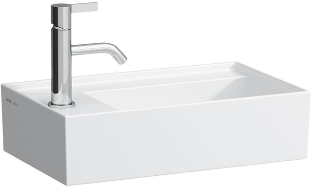 LAUFEN Handwaschbecken KARTELL 460x280 mm Armaturenbank links, 1 Hahnloch, ohne Überlauf, weiß