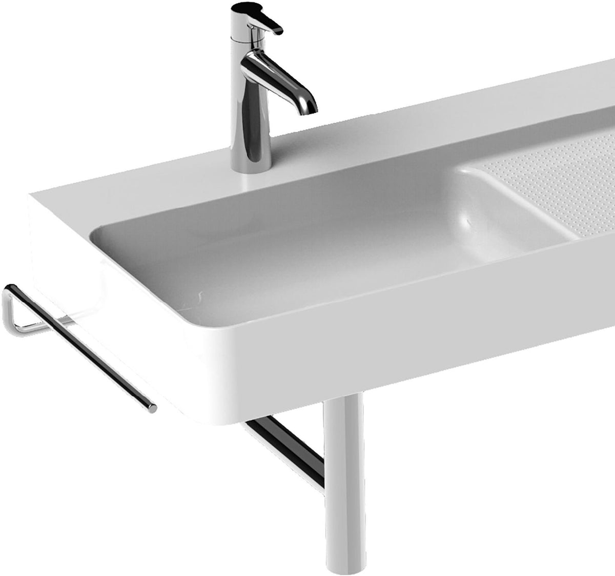 LAUFEN Handtuchhalter VAL chrom, Aufhängefläche 345 mm links – Design von Konstantin Grcic