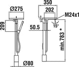 LAUFEN KARTELL Einhand-Standsäulen-Wannenmischer mit Deko-Disc transparent chrom