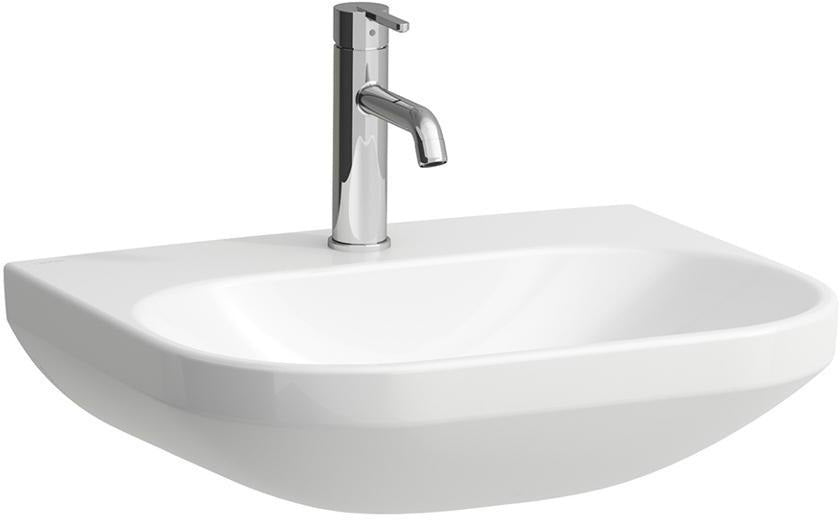 LAUFEN Waschtisch LUA 55x46 cm mit Überlauf, 1 Hahnloch, weiß – Wandmontage