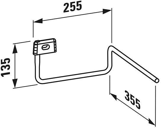 LAUFEN Handtuchhalter VAL chrom, Aufhängefläche 345 mm links – Design von Konstantin Grcic