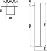 LAUFEN Hochschrank KARTELL 1650 mm weiß matt, 1 Tür links, Push & Pull