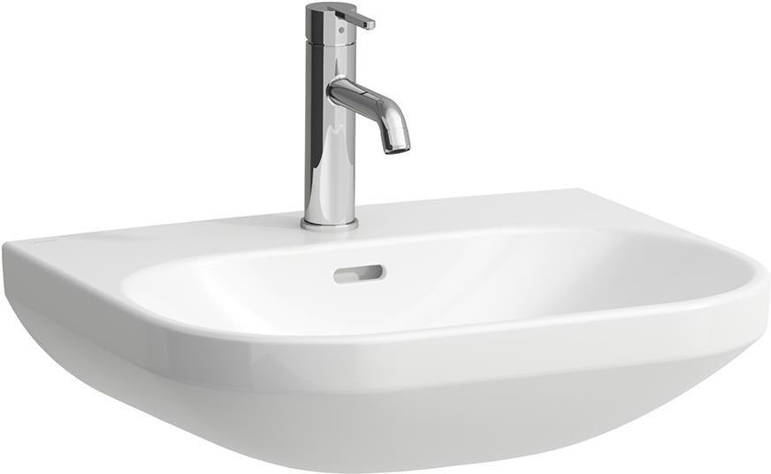 LAUFEN Waschtisch LUA 55x46 cm mit Überlauf, 1 Hahnloch, pergamon – Wandmontage, Design von Toan Nguyen