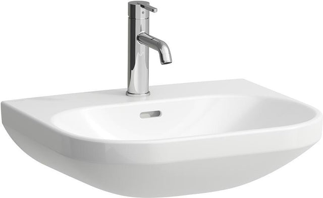 LAUFEN Waschtisch LUA 55x46 cm mit Überlauf, 1 Hahnloch, pergamon – Wandmontage, Design von Toan Nguyen