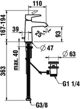 Laufen Einhand-Waschtischmischer VAL chrom 110 mm ohne Ablaufgarnitur
