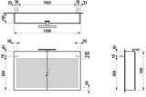 LAUFEN Spiegelschrank FRAME 25 700x1200x185mm verkehrsgrau mit LED-Beleuchtung und Steckdose