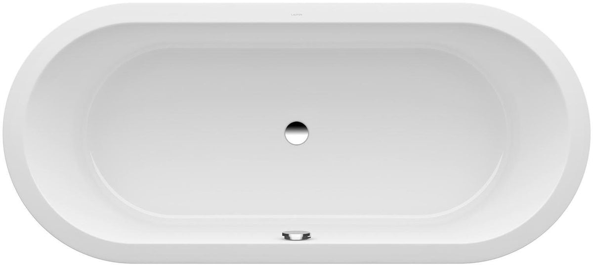 LAUFEN PRO Einbau-Badewanne 1800 x 800 mm weiß oval Mineralwerkstoff mit 2 Rückenschrägen