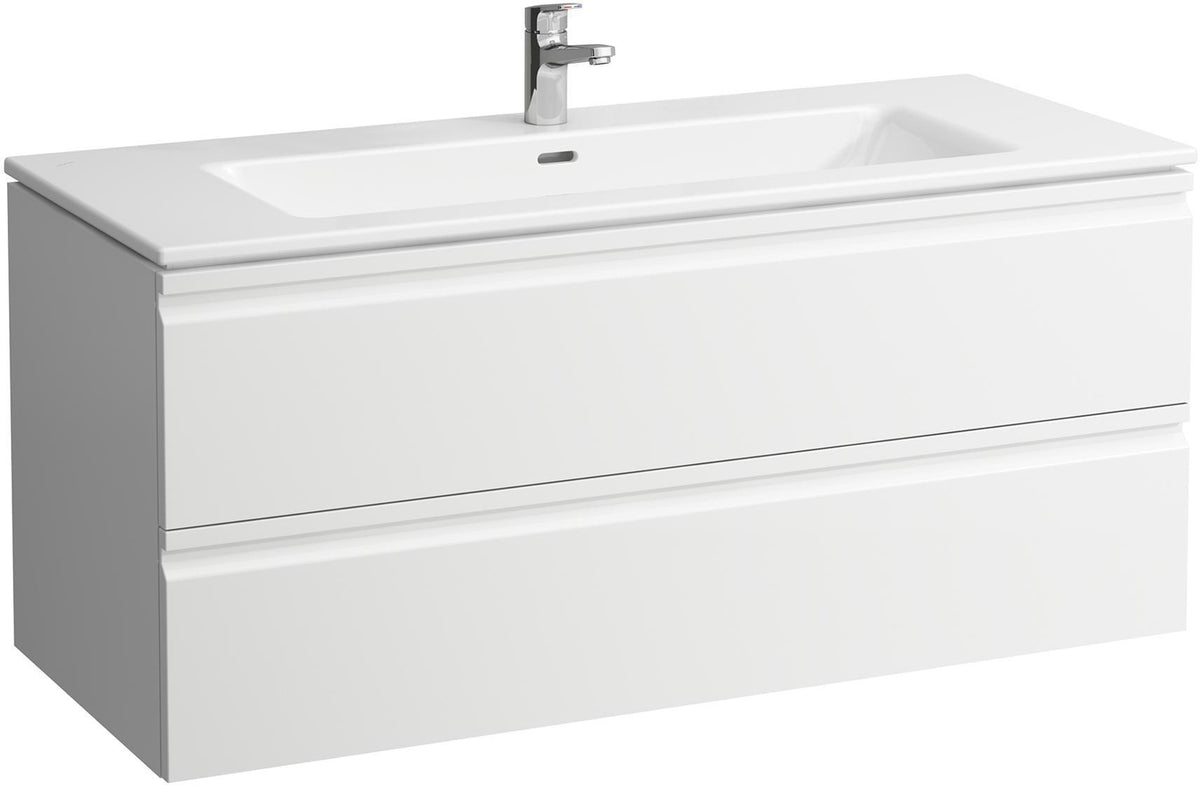 LAUFEN PRO S Waschtischset 1200x500 mm mit 2 Schubladen, weiß matt – Keramik Waschtisch & Unterbau