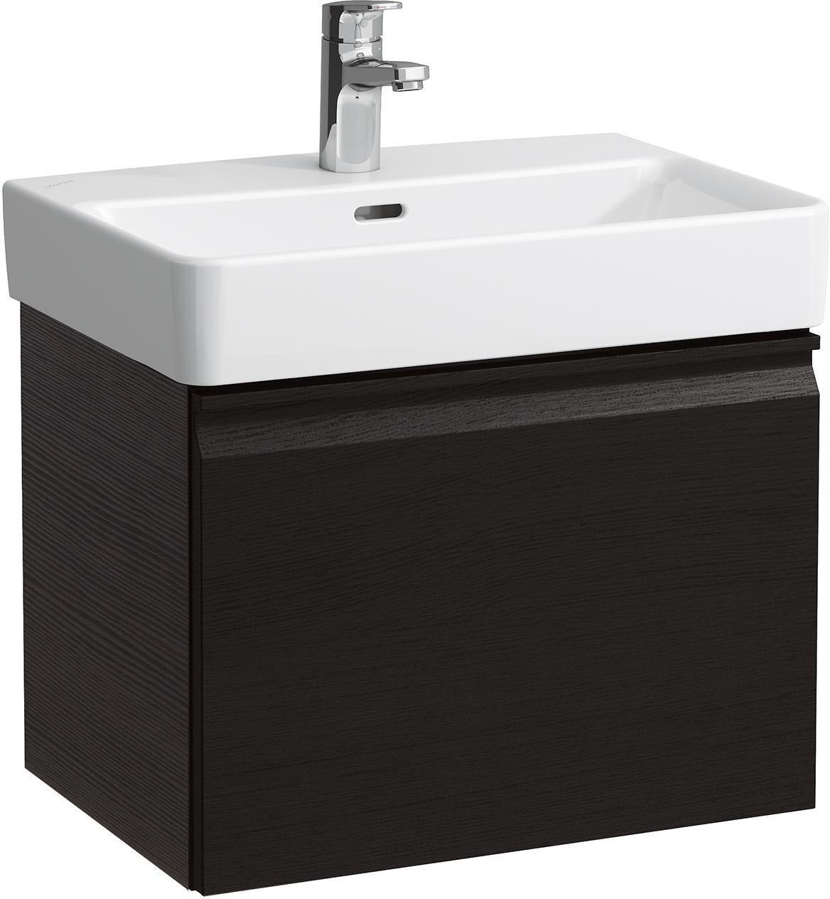 LAUFEN PRO S Waschtischunterbau 510 mm Wenge mit Schublade und Griffmulde