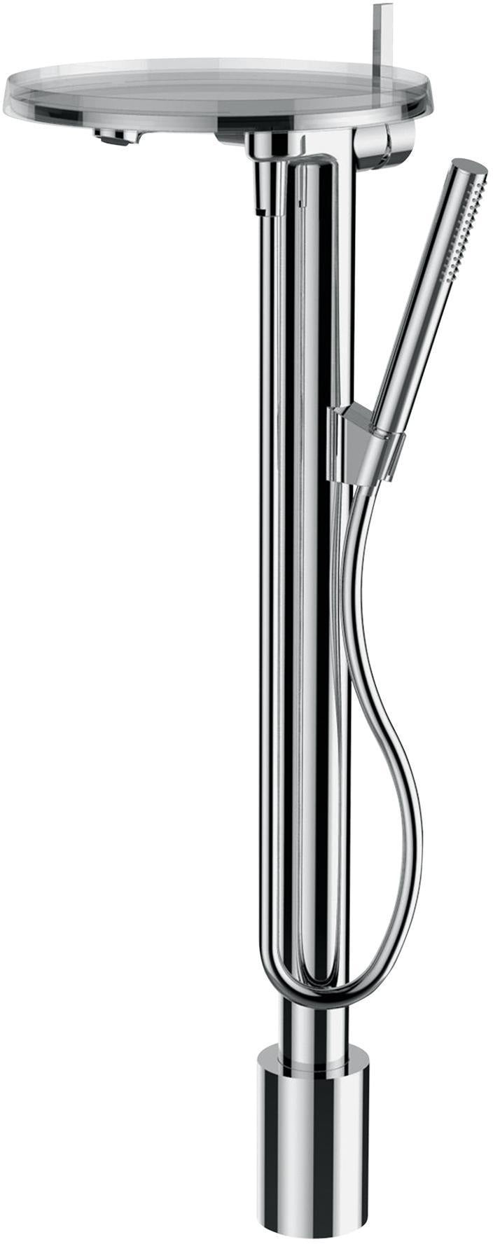 LAUFEN KARTELL Einhand-Standsäulen-Wannenmischer mit Deko-Disc transparent chrom