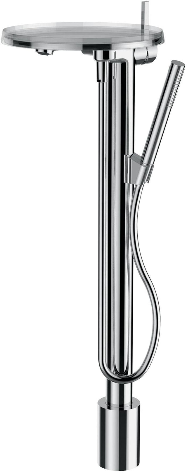 LAUFEN KARTELL Einhand-Standsäulen-Wannenmischer mit Deko-Disc transparent chrom