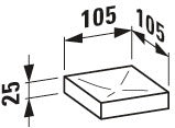 LAUFEN Seifenschale KARTELL BOXY 105x105x25 mm kristallklar – Designer-Accessoire fürs Bad