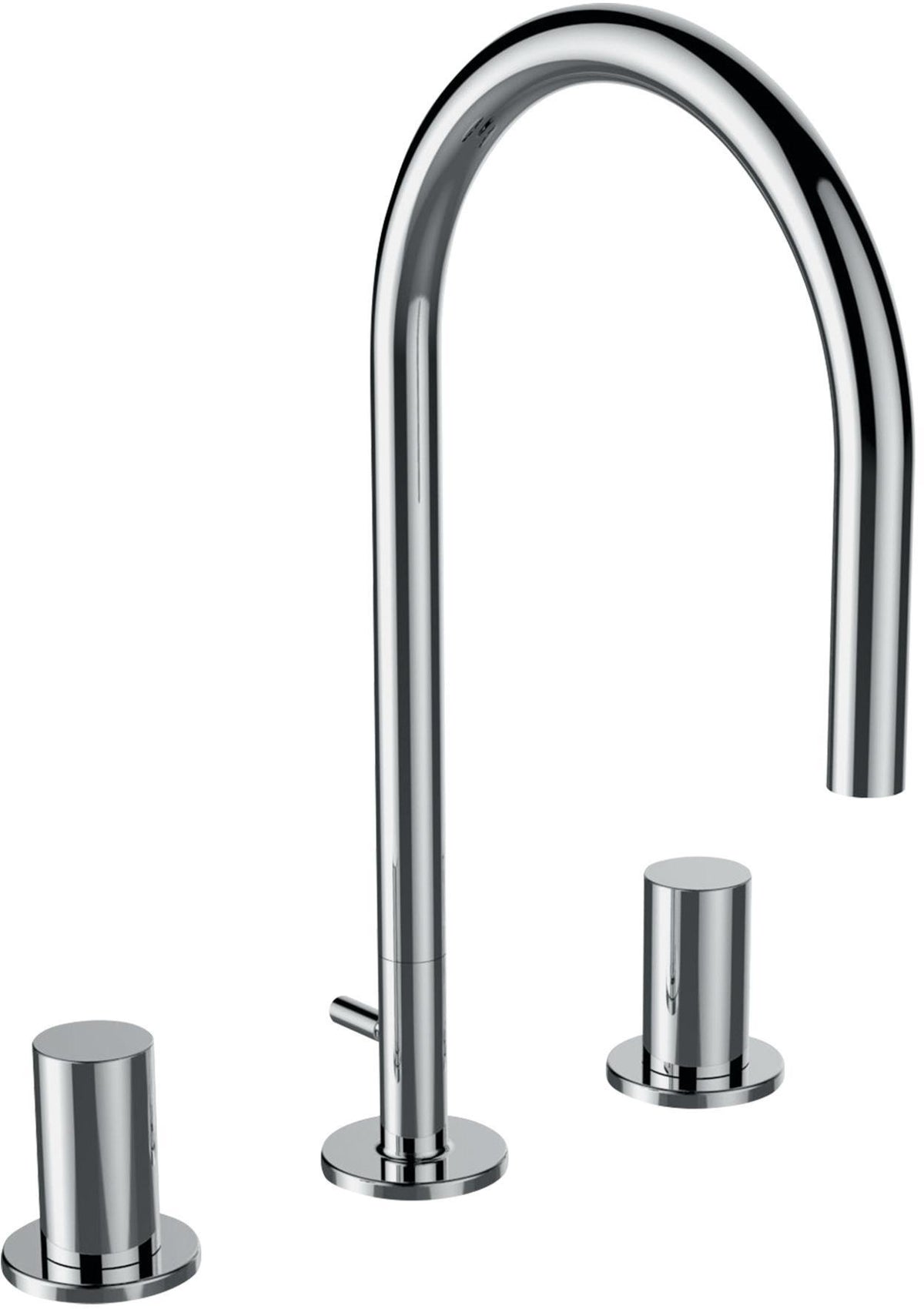 LAUFEN KARTELL 3-Loch-Waschtischmischer mit 166 mm Ausladung und Schwenkauslauf in Chrom