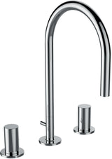 LAUFEN KARTELL 3-Loch-Waschtischmischer mit 166 mm Ausladung und Schwenkauslauf in Chrom