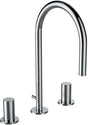 LAUFEN KARTELL 3-Loch-Waschtischmischer mit 166 mm Ausladung und Schwenkauslauf in Chrom