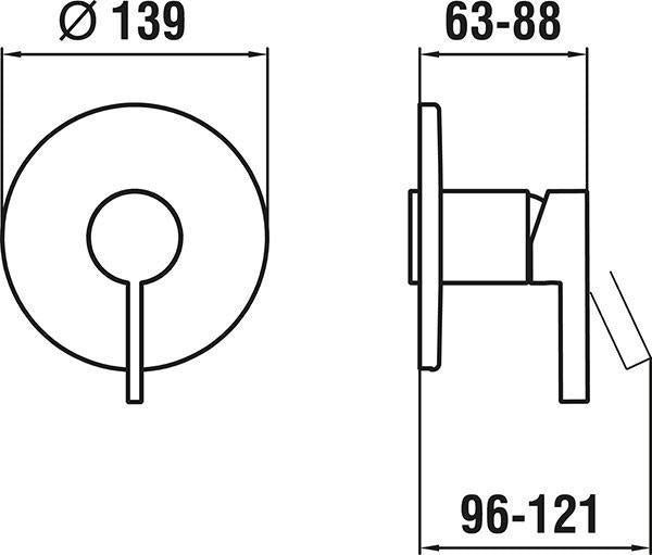 LAUFEN KARTELL Fertigmontage-Set Einhebel-Brausemischer für SIMIBOX chrom