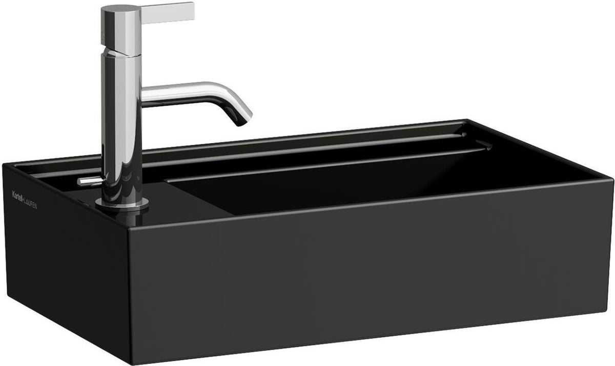 LAUFEN Handwaschbecken KARTELL 460x280 mm Armaturenbank links, 1 Hahnloch, ohne Überlauf, weiß