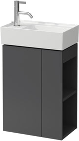 LAUFEN Waschtischunterbau KARTELL 270x440x600 mm 1 Tür links Regal rechts Push/Pull weiß matt