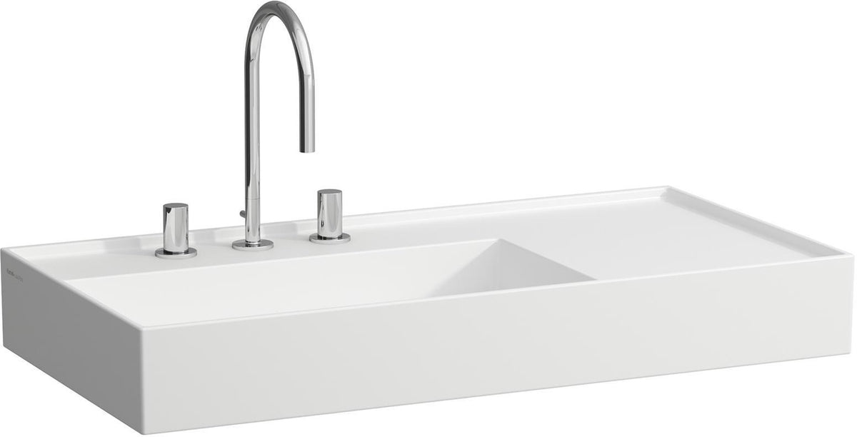 LAUFEN Waschtisch KARTELL 900x460mm Ablage rechts ohne Überlauf 1 Hahnloch weiß
