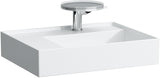 LAUFEN Waschtisch KARTELL 600x460 mm weiß, Ablage links, 1 Hahnloch, ohne Überlauf
